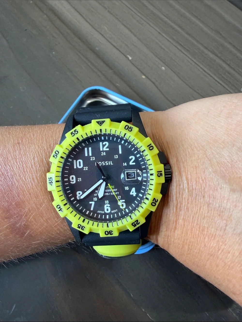 Fossil Men's Black neon green Watch
